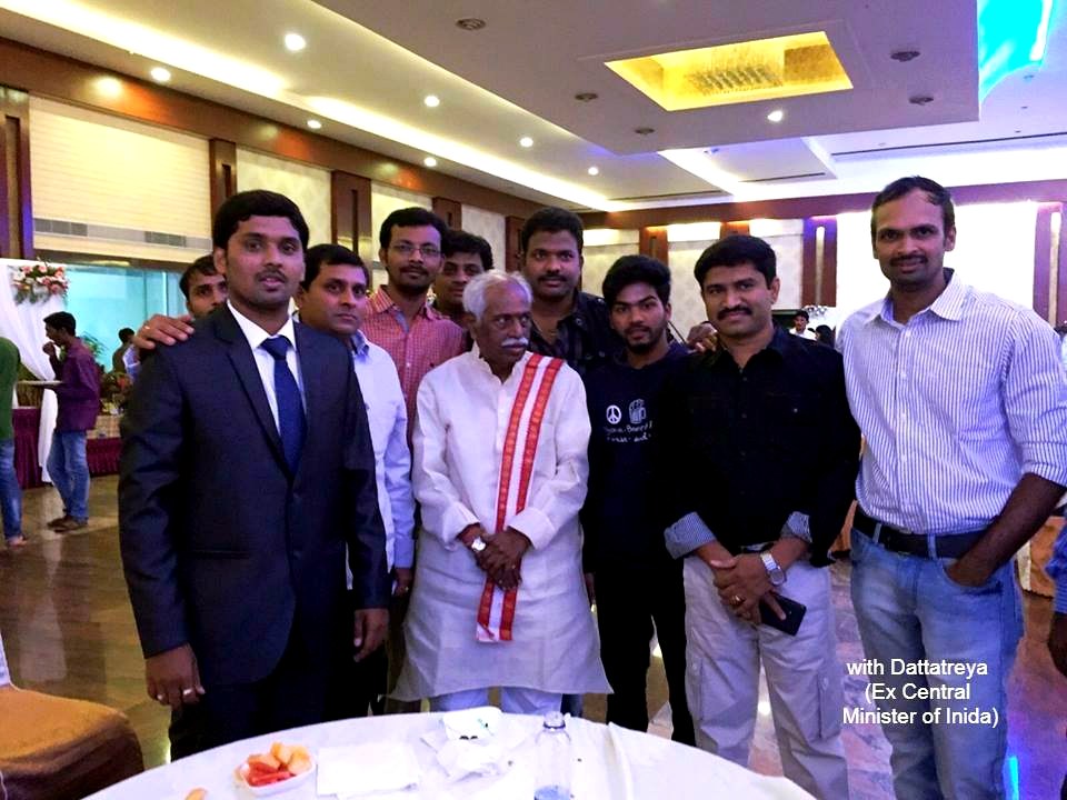 Ravi Thota with Dattatreya, ex central minister of India